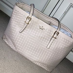 Kate Spade nude eyelet tote